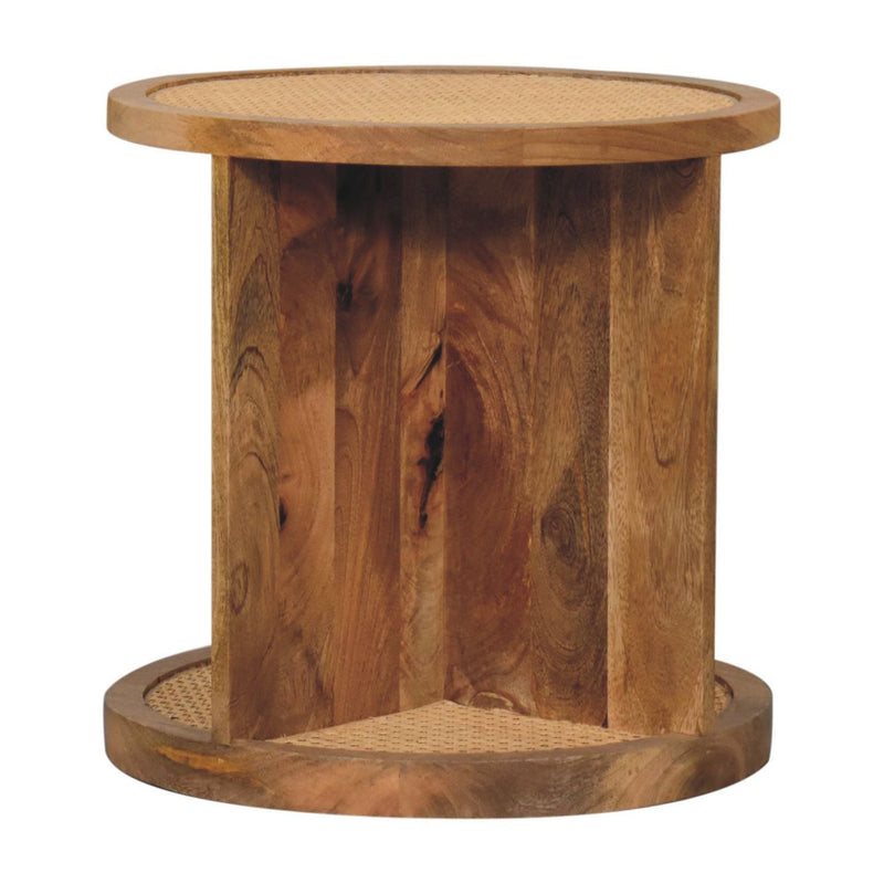 Close Knit Corner End Table - Oak