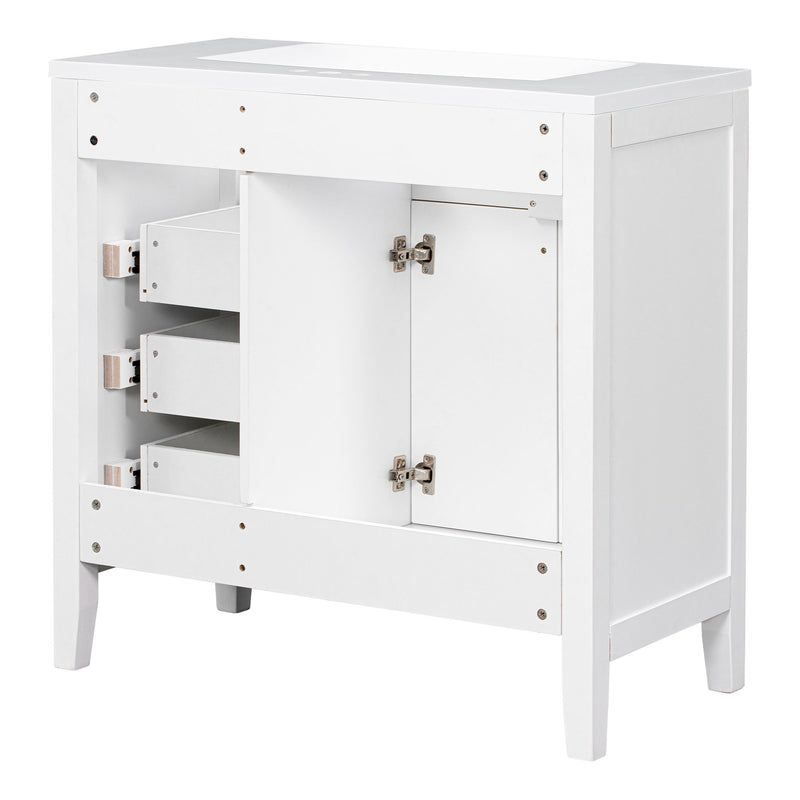 Modern Bathroom Vanity With Sink, Freestanding With Drawers And Doors