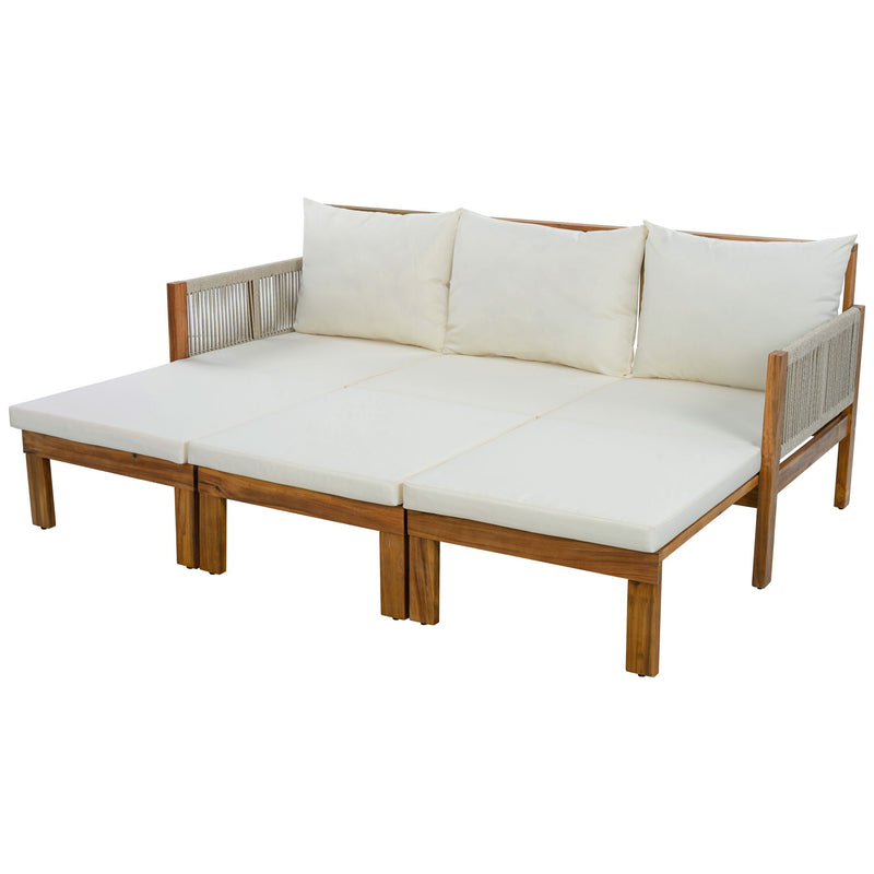 Outdoor 3 Seat Patio Sunbed