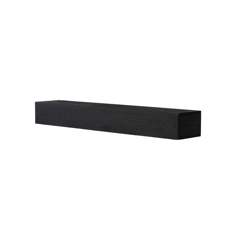 48'' Embossed Fireplace Mante, Wall Mounted Floating Shelf - Black