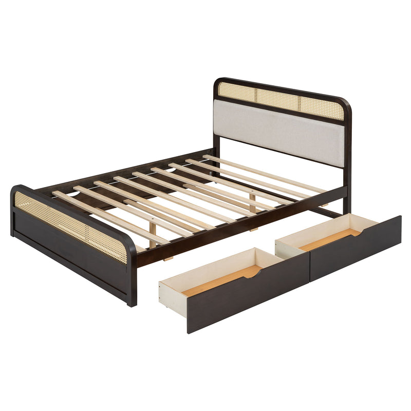 Platform Bed With Trundle And 2 Drawers