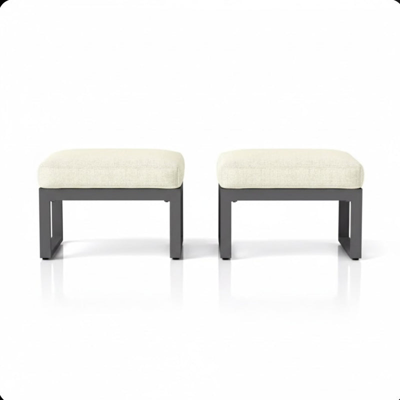Patio All-Weather Ottomans With Thick Cushions (Set of 2)