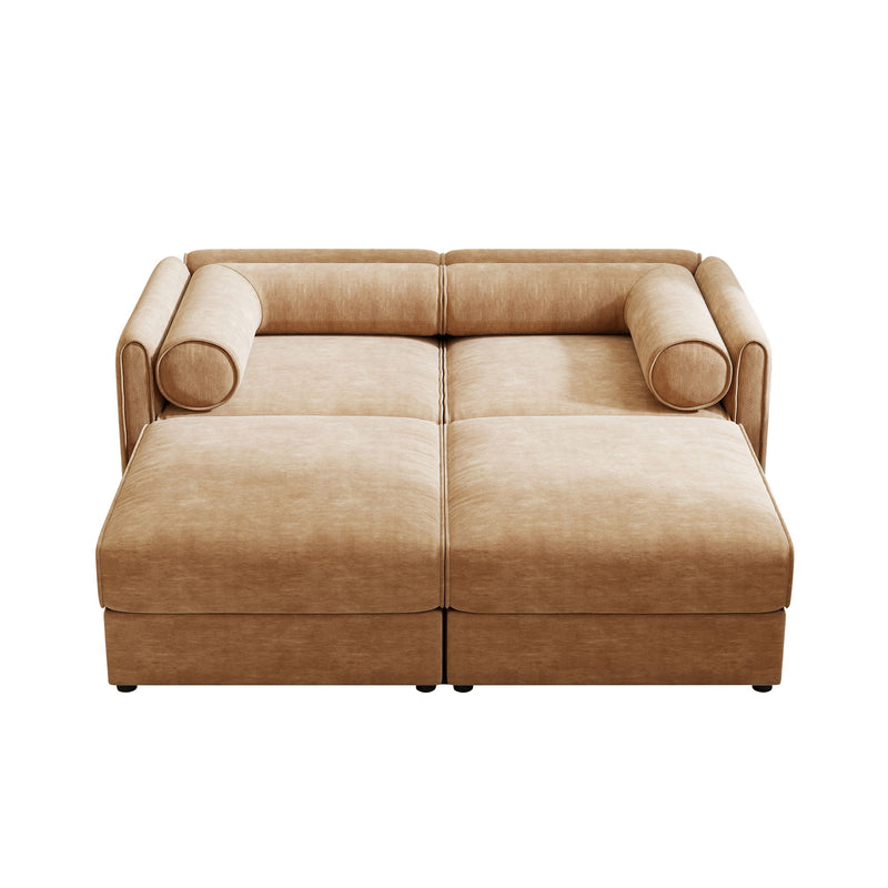 Contemporary Elegant Sofa With Storage And Ottoman