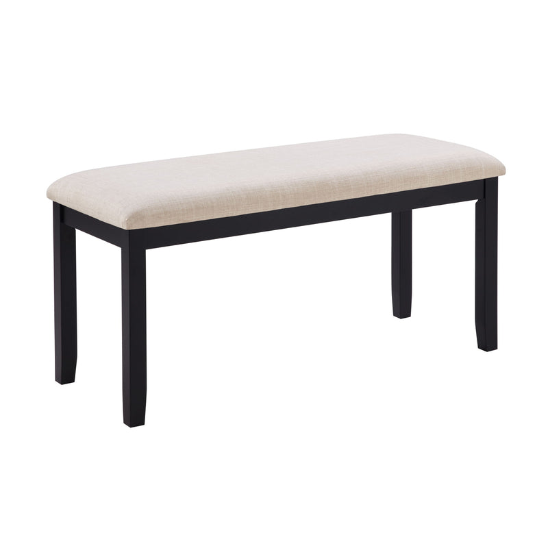 6 Piece Dining Table Set With Bench - Beige / Black / Oak