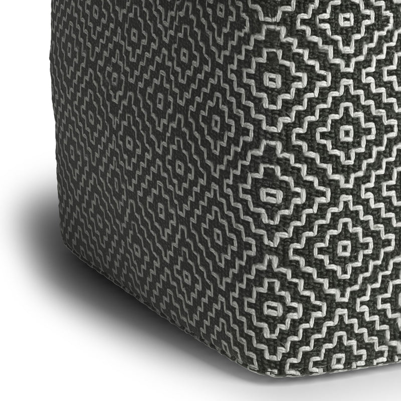 Briella - Square Woven Outdoor / Indoor Pouf - Gray