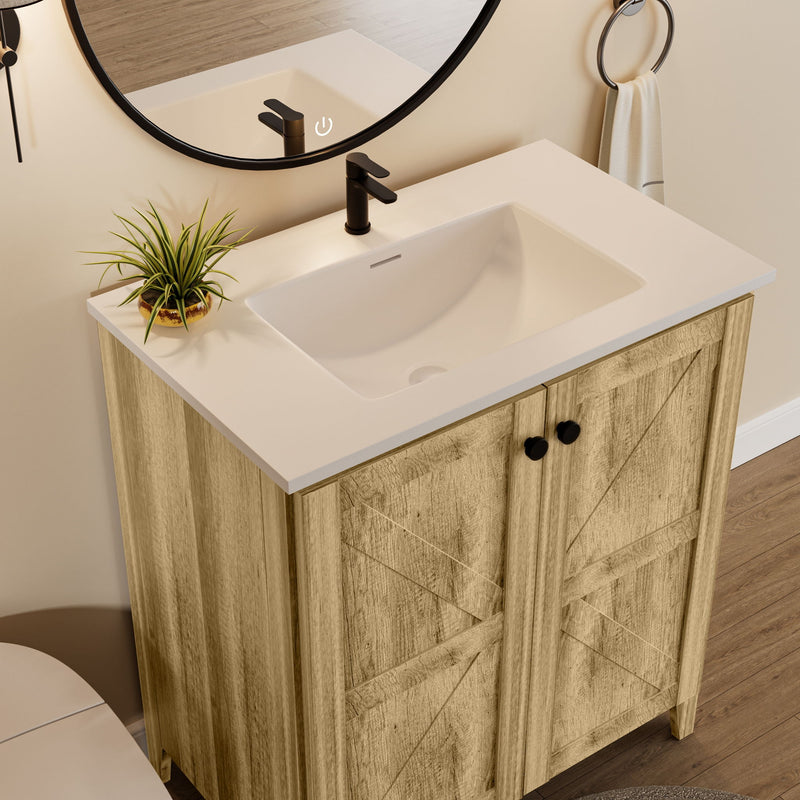 Folding Floor Cabinet With Sink - Antique Gray