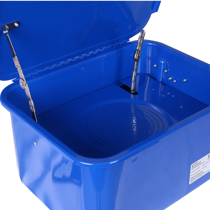 Benchtop Parts Washer With 110V Pump, 3.5 Gallon Capacity - Blue