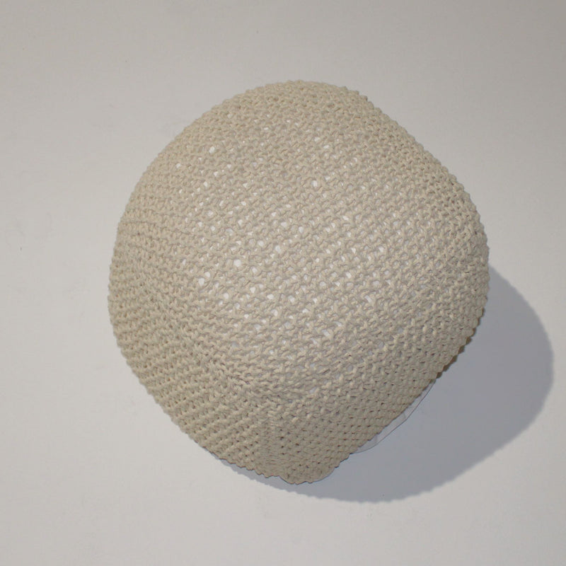 Semi Rounded Pouf, Cable Knitted, Perfect Seating