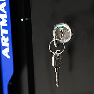 Movable Lockable Double Door Partition With Lock Multi Functional Hardware Storage Tool Car Auto Repair Locker - Black / Blue