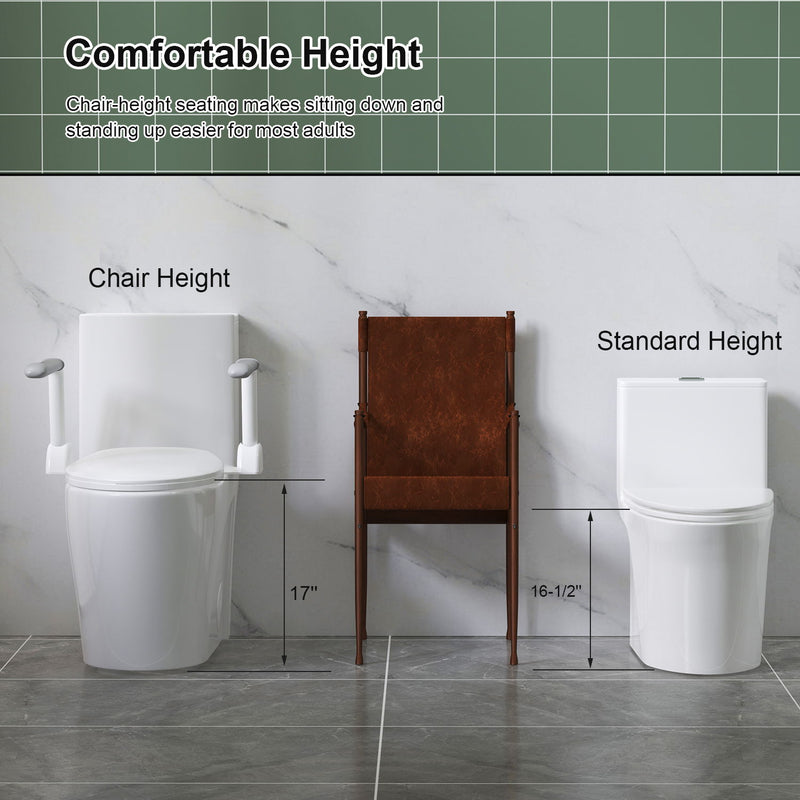 Upgraded Design Armrest, With Glossy Gw 007 1 Piece Toilet With Tornado Flush, Soft Close Seat, Dual Flush Map 1000G, Comfort Chair Seat - Gloss White