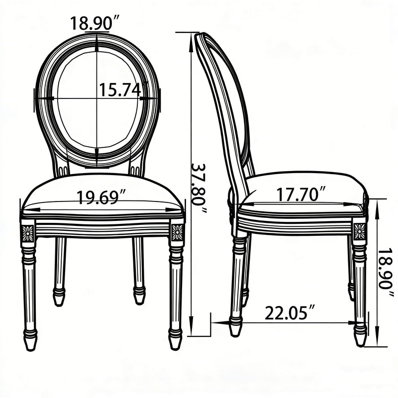 Upholstered With Round Back Dining Chairs (Set of 2)