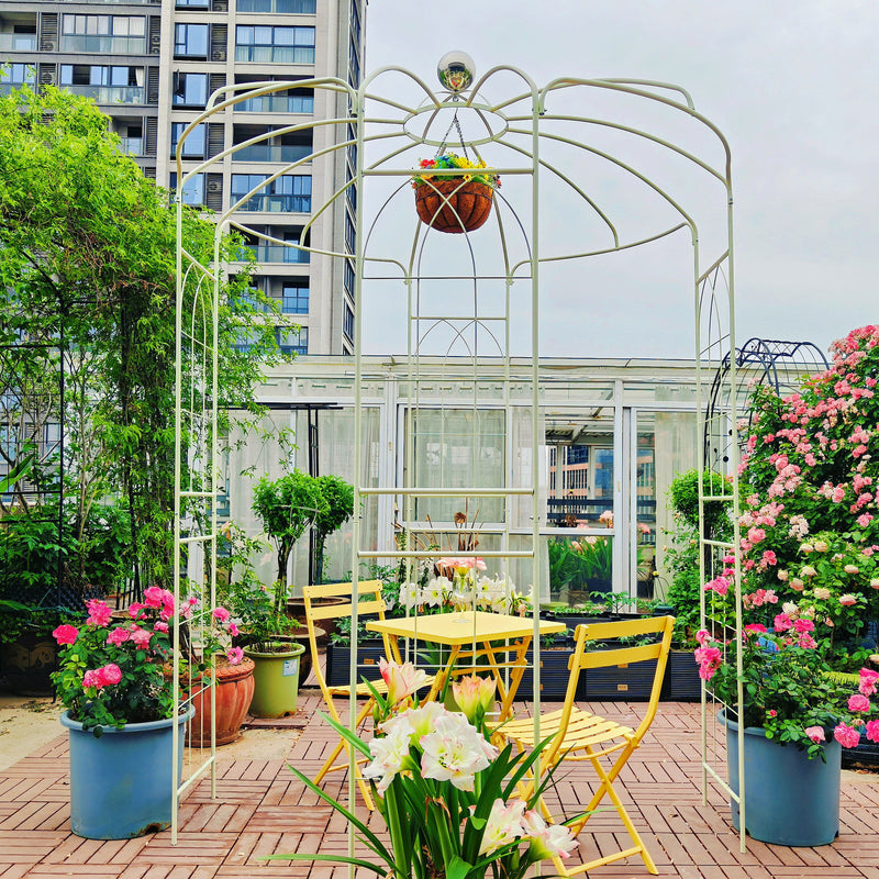 Metal Garden Arch Iron Garden Arbors Gazebo Dia High Birdcage Shape Pergola Pavilion For Wedding Ceremony