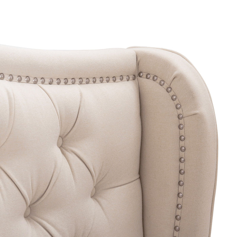 Marcella - King Upholstered Shelter Headboard Bed - Beige