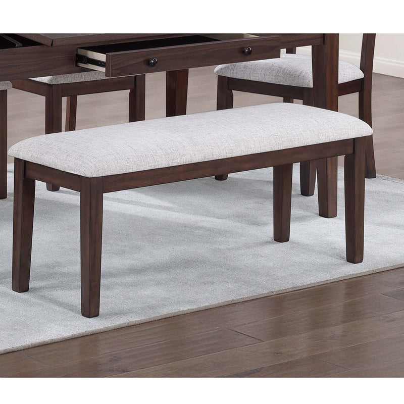 6 Piece Dining Set Table With Storage Ladder Back Chairs And Bench - Walnut