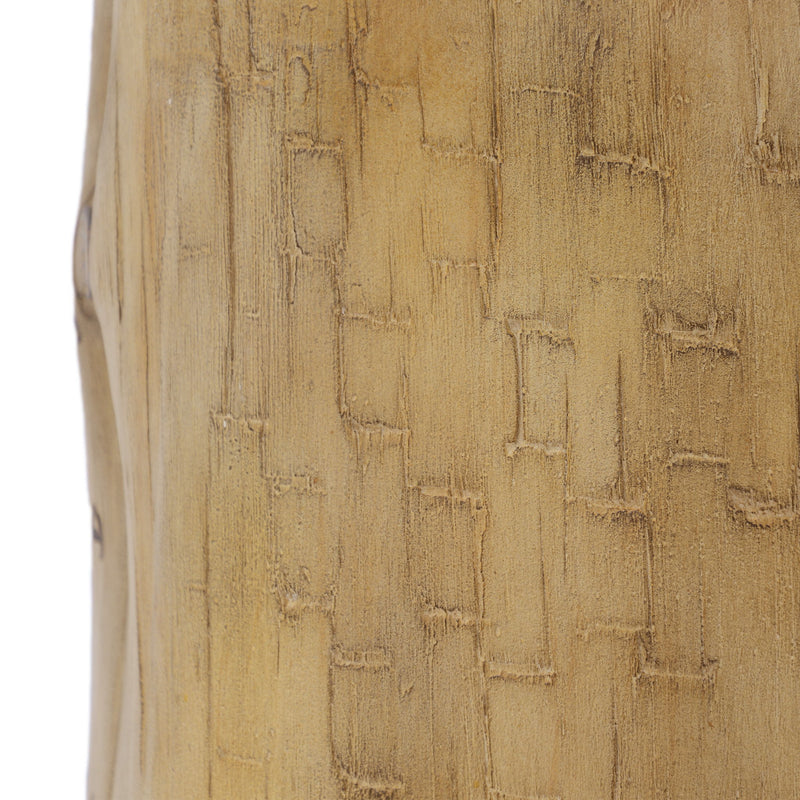Hand Painted Wood Stump Style Outdoor Side Table - Light Brown