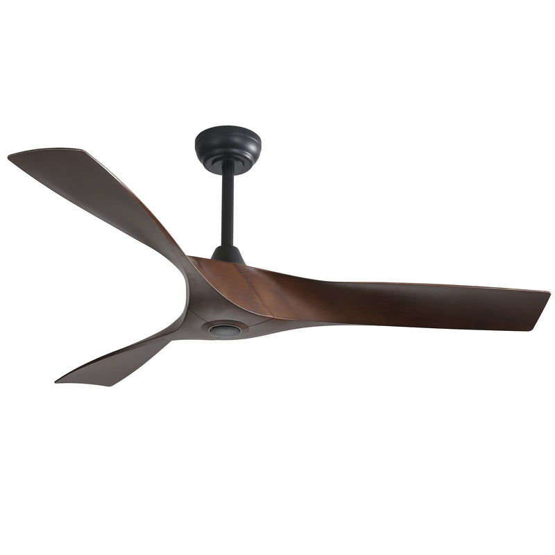 52" Blade Ceiling Fan Without Light, 6 Speed Reversible DC Motor For Living Room, Outdoor Use - Black