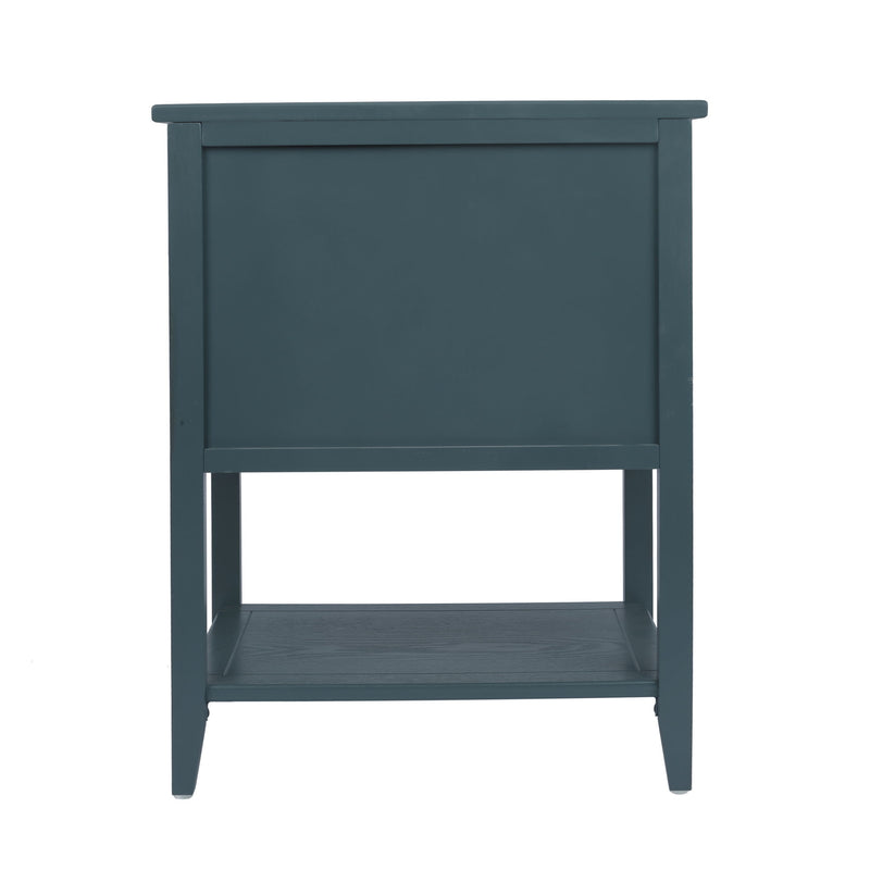 2 Drawer Side Table, Natural Rattan