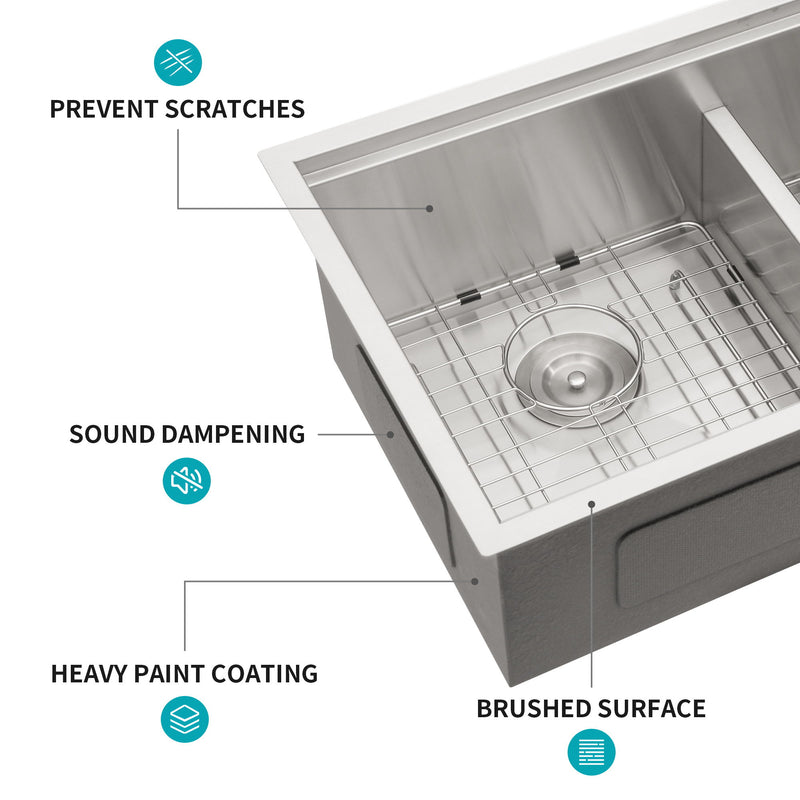 Modern Double Bowl Undermount Kitchen Sink
