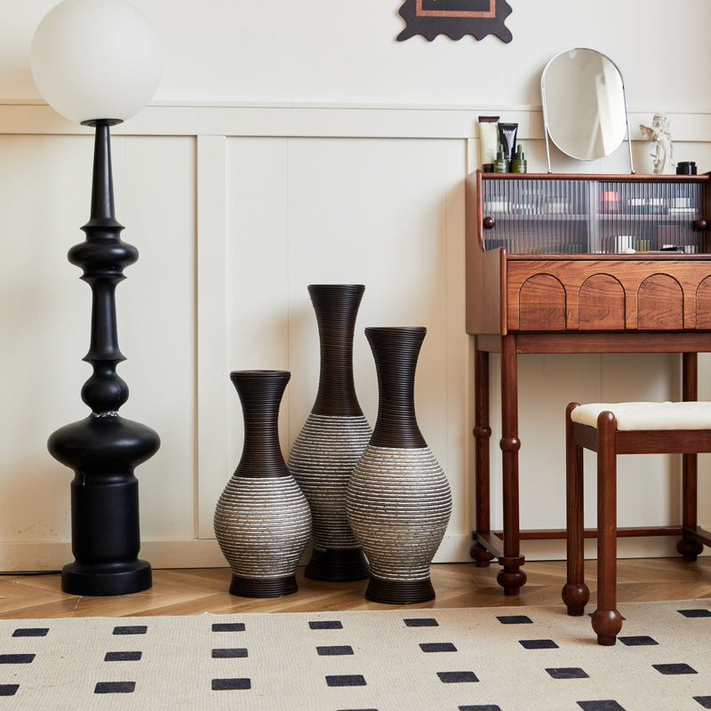 Tall Designer Floor Vase With Elegant 2 Tone