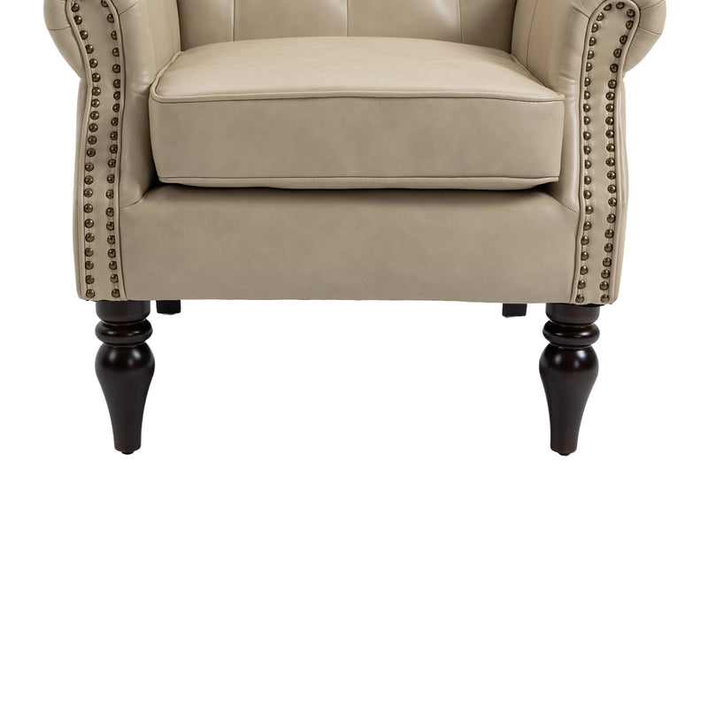Modern Accent Armchair With Sturdy Wood Legs