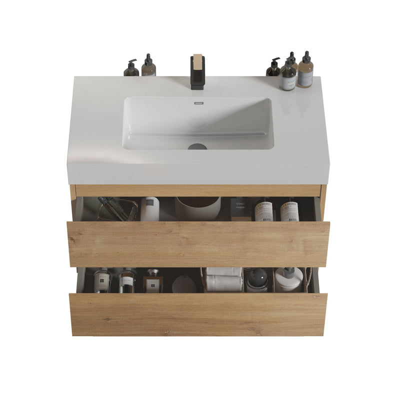 Alice - Bathroom Vanity With Sink, Large Storage, Wall Mounted, Floating