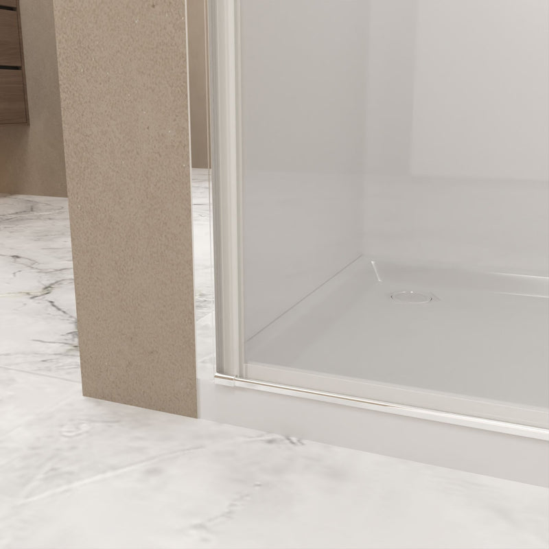 Shower Door With Explosion Proof Safety Film - Brushed Nickel