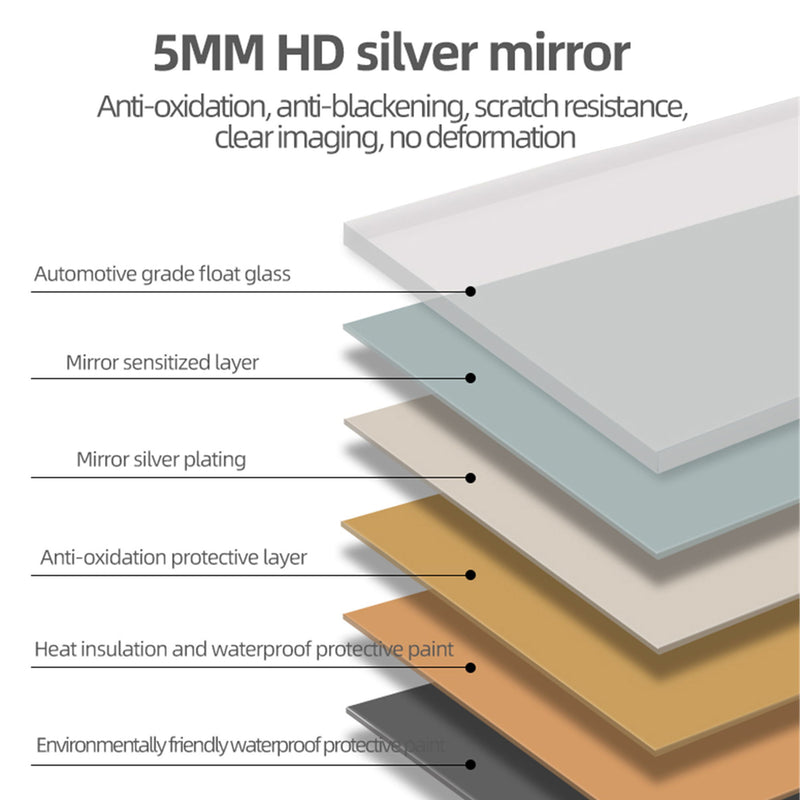 LED Bathroom Mirror Vanity Mirrors With Front Lights Wall Mounted Anti-Fog Frameless Make Up Mirror With Light Copper Free Silver Mirror Horizontal Or Vertical - Silver