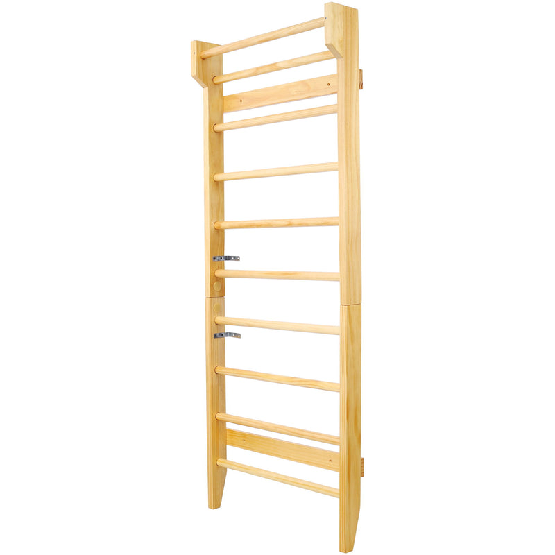 Gymnastics Stall Bar Multi Use Swedish Ladder For Home Gym And Physical Therapy - Natural