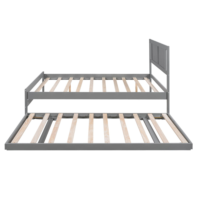 Platform Bed With Adjustable Trundle