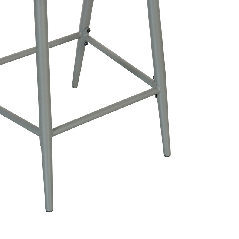 Outdoor 26" Counter Height Metal Frame Counter Stools With Scallop Shaped Backrest & Water Resistant Cushions