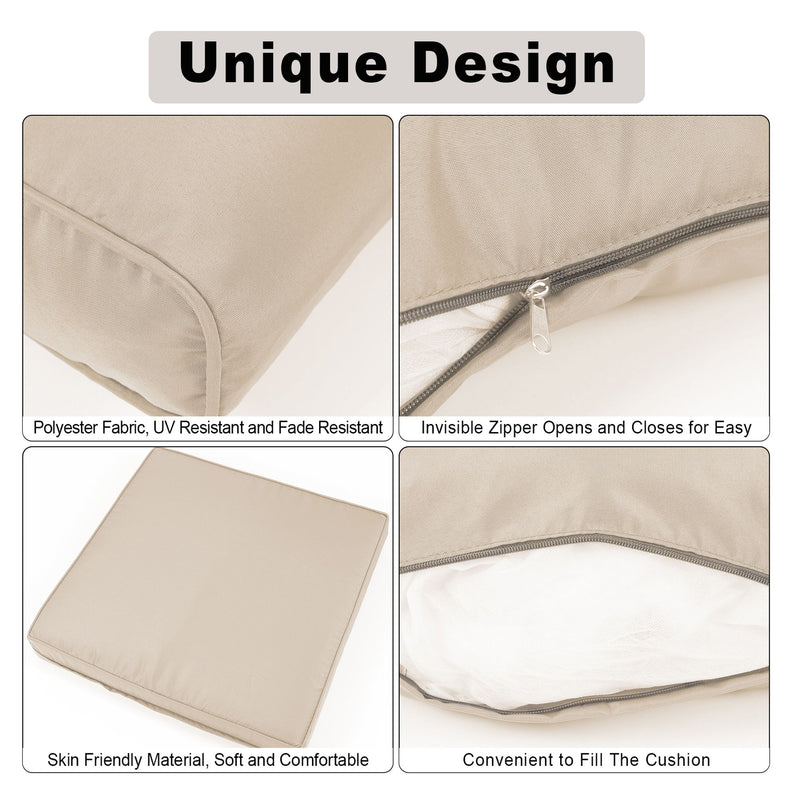 Outdoor Deep Seat Cushions For Patio Furniture Replacement, Cushion Set For Sectionals