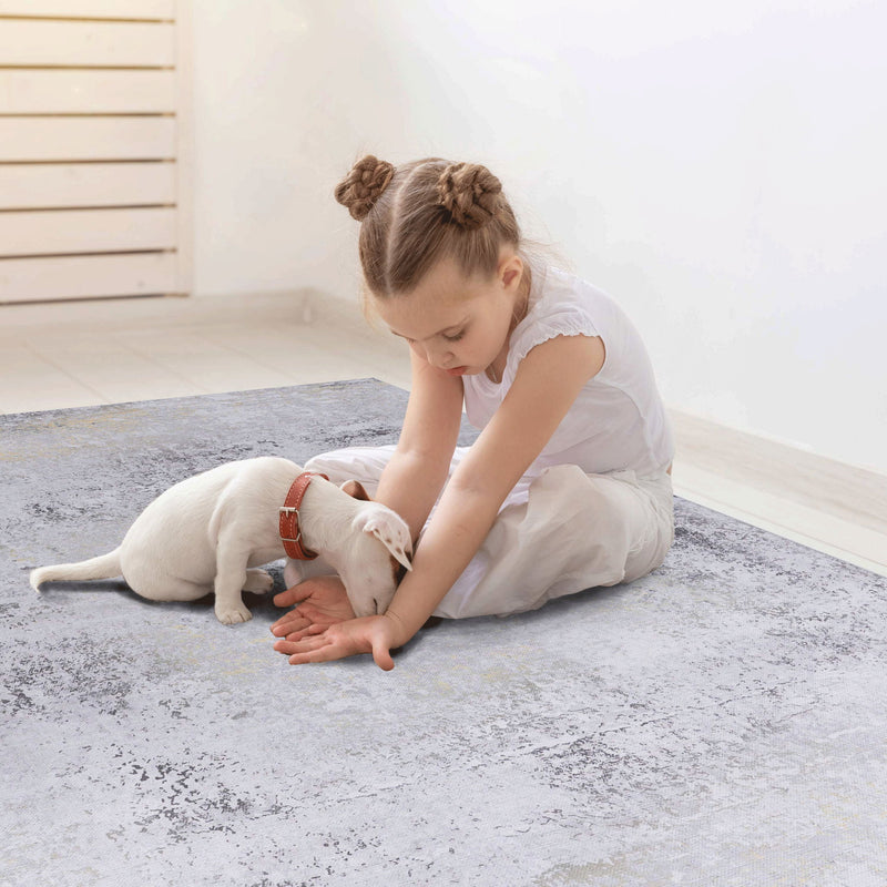 Maval - 8' X 10' Area Rug Washable - Gray