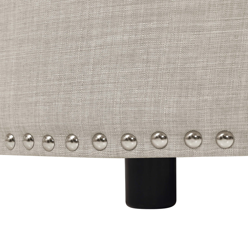 Tufted Storage Ottoman - Almond