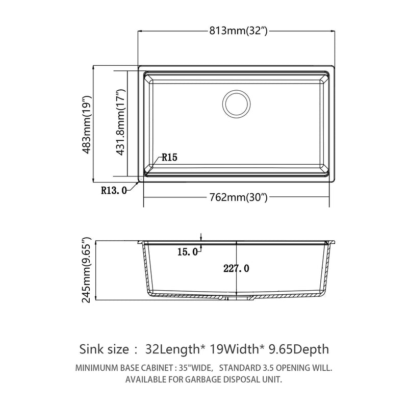Quartz Kitchen Sink, Granite Composite Workstation Undermount