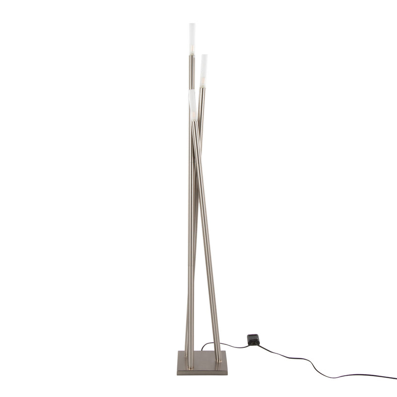 Icicle - Contemporary Floor Lamp - Brushed Nickel
