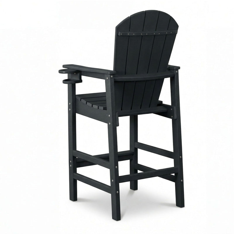 Bar Height Adirondack Chair With Cup Holder And Armrests