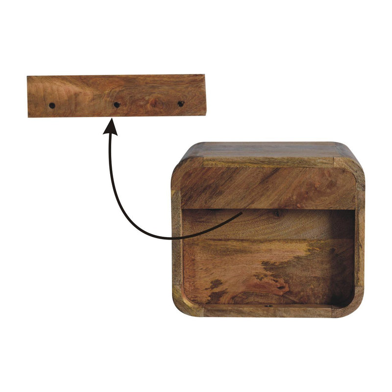 Curved Upper Slot Floating Nightstand