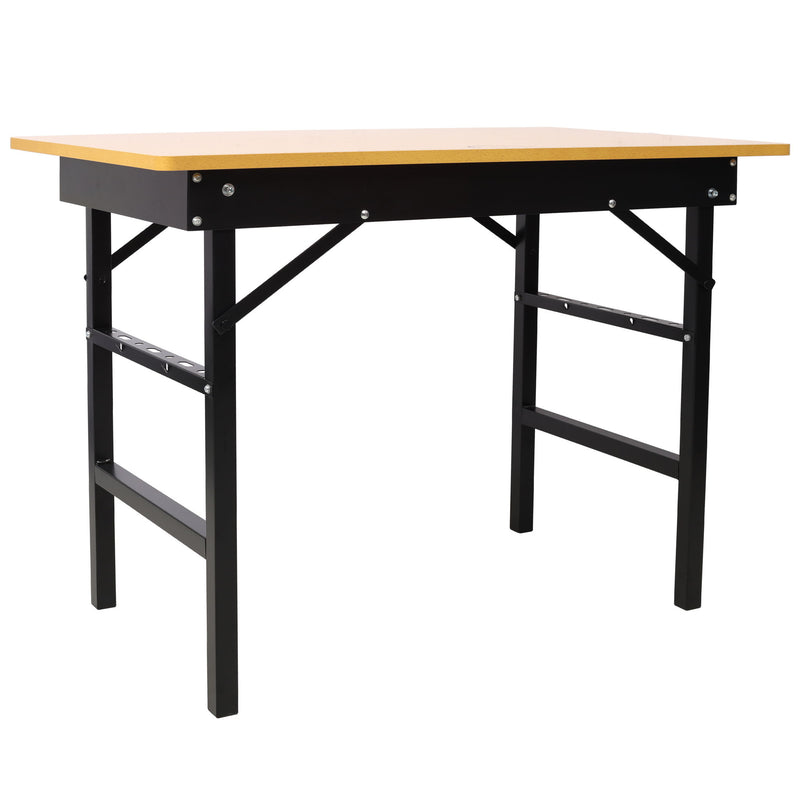 Portable Folding Work Table With Measuring Tape And Angle Finder Steel - Black