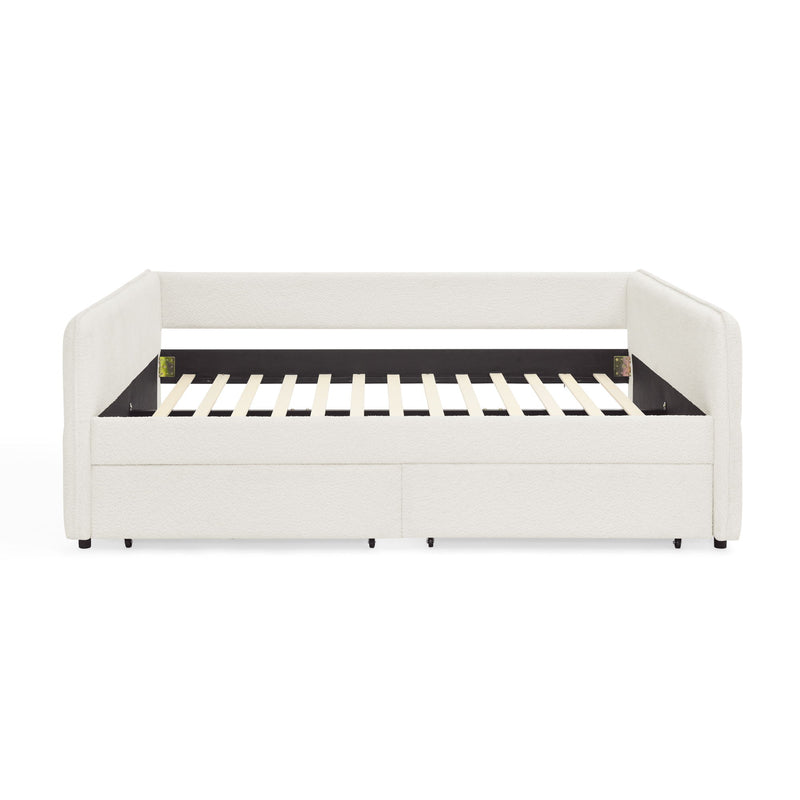 Upholstered Daybed & 2 Drawers