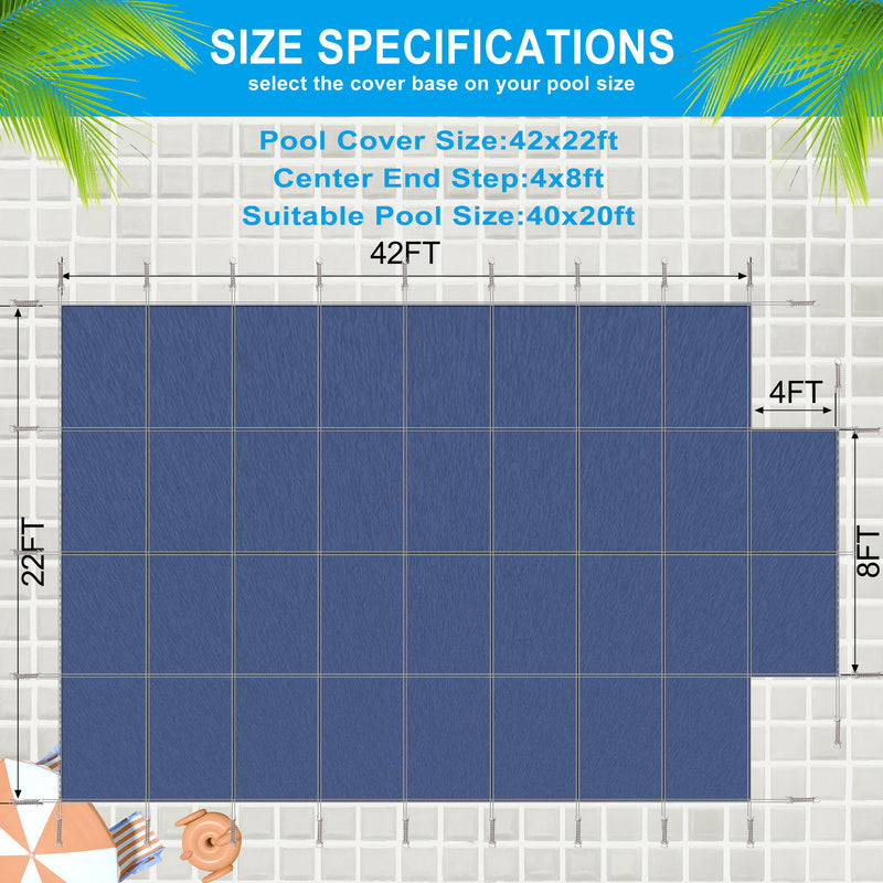 20 X 40 Ft High Strength Pool Safety Cover For Rectangular Inground Winter Swimming Pools