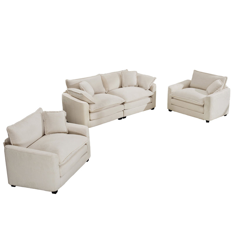 Elegant Oversized Sectional Sofa Set With Deep Seats And Flexible Layout