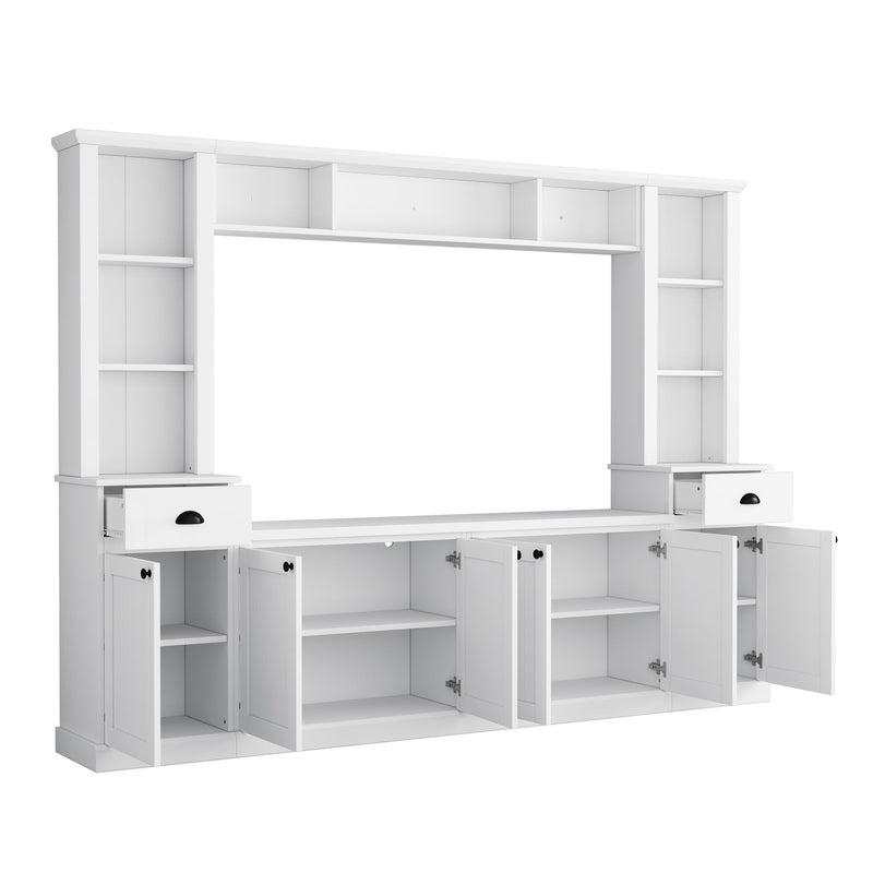 Minimalist Entertainment Wall Unit Set With Bridge For TVs Up To 75"