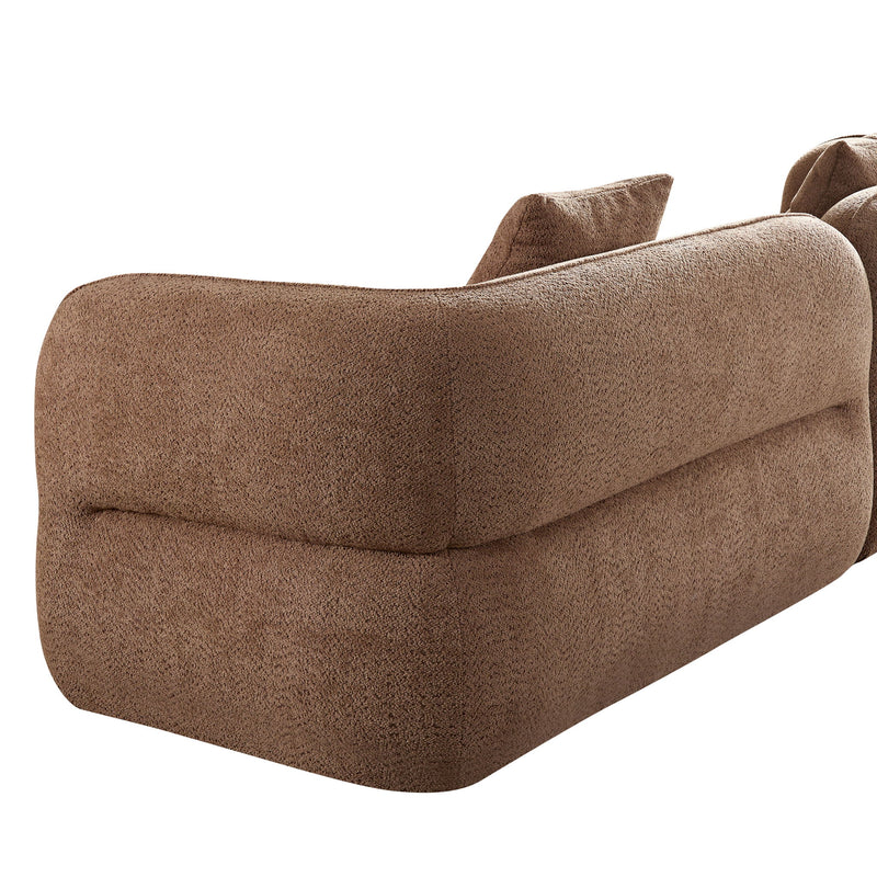 Sectional Sofa With Durable Fabric, Solid Wood Frame, And High Density Sponge Fill