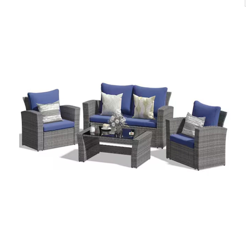Modern Patio Set With Table And Cushions
