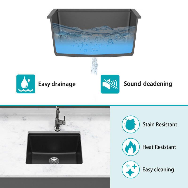 Quartz Composite Kitchen Sink With Workstation, Undermount