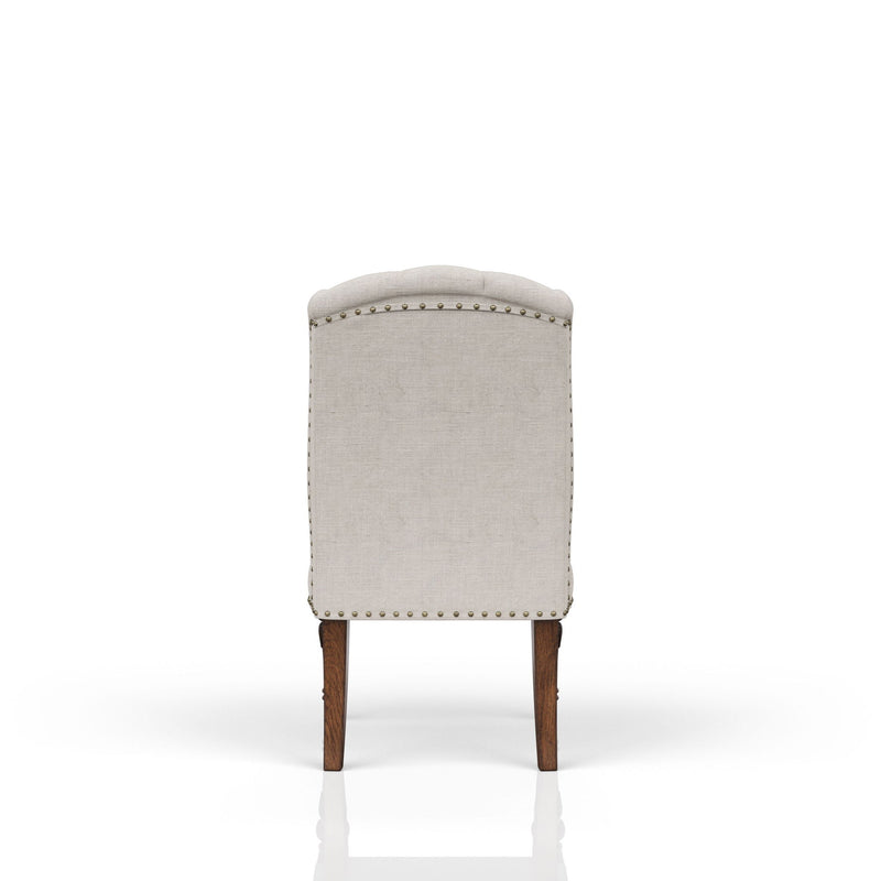 Upholstered Wing Host Chair - Light Gray