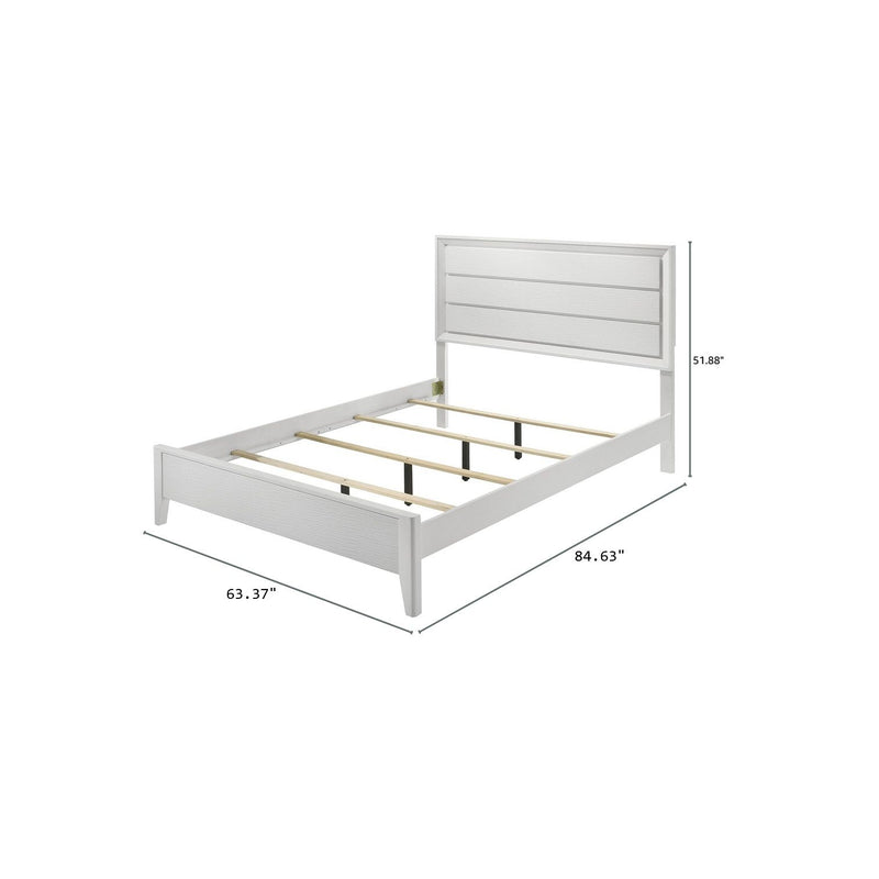 3 Piece Contemporary Bed Set With Wave Texture Panels And Angled Legs