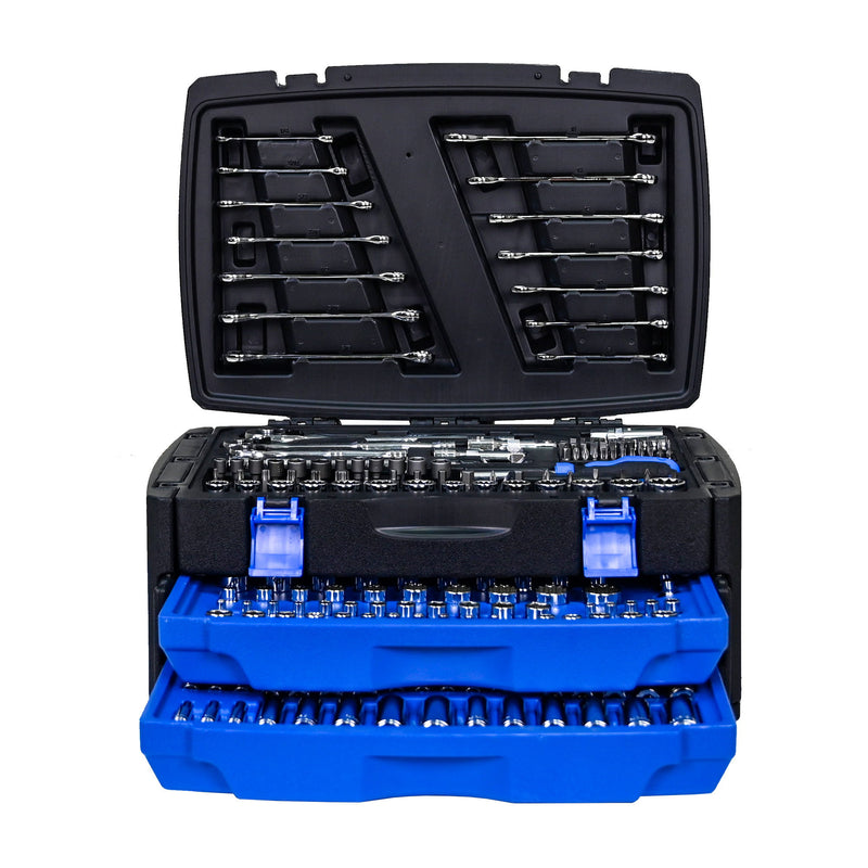Tool Box With 266 Pieces Hand Tool Set - Black