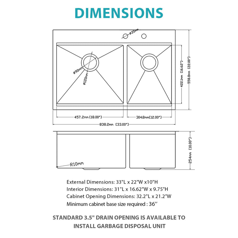 Topmount Drop In Kitchen Sink With Double Bowl Design