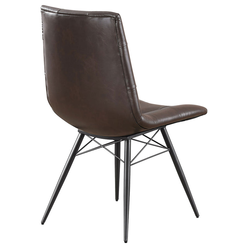 Back Dining Chairs With Button Tufting (Set of 4) - Brown